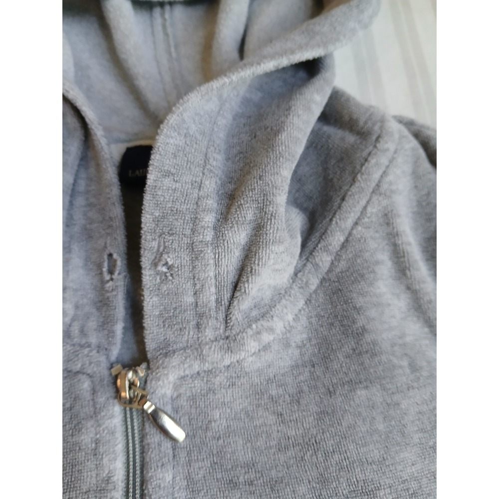 Lauren Ralph Lauren Track Suit Large XL Womens Velour Hooded Jacket Y2k - Picture 8 of 16
